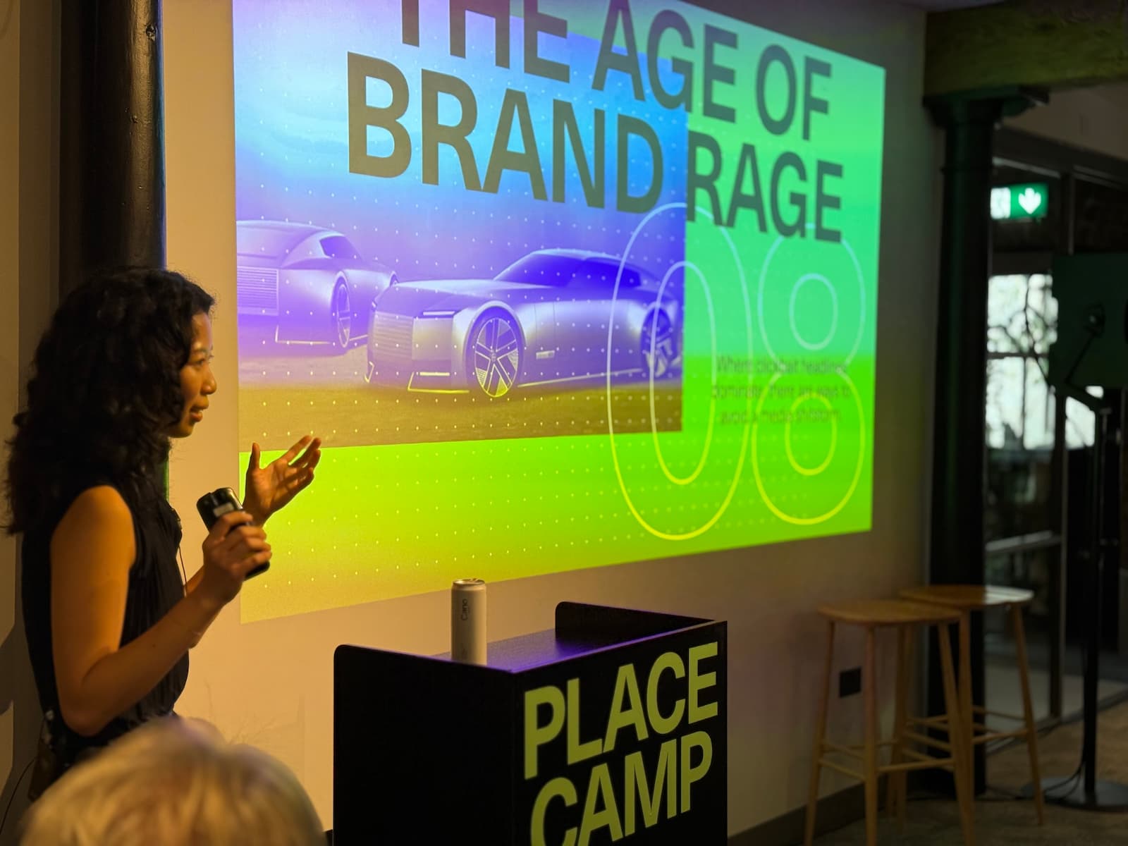 Brenda Sjahrial presenting brand trends at Place Camp 2025